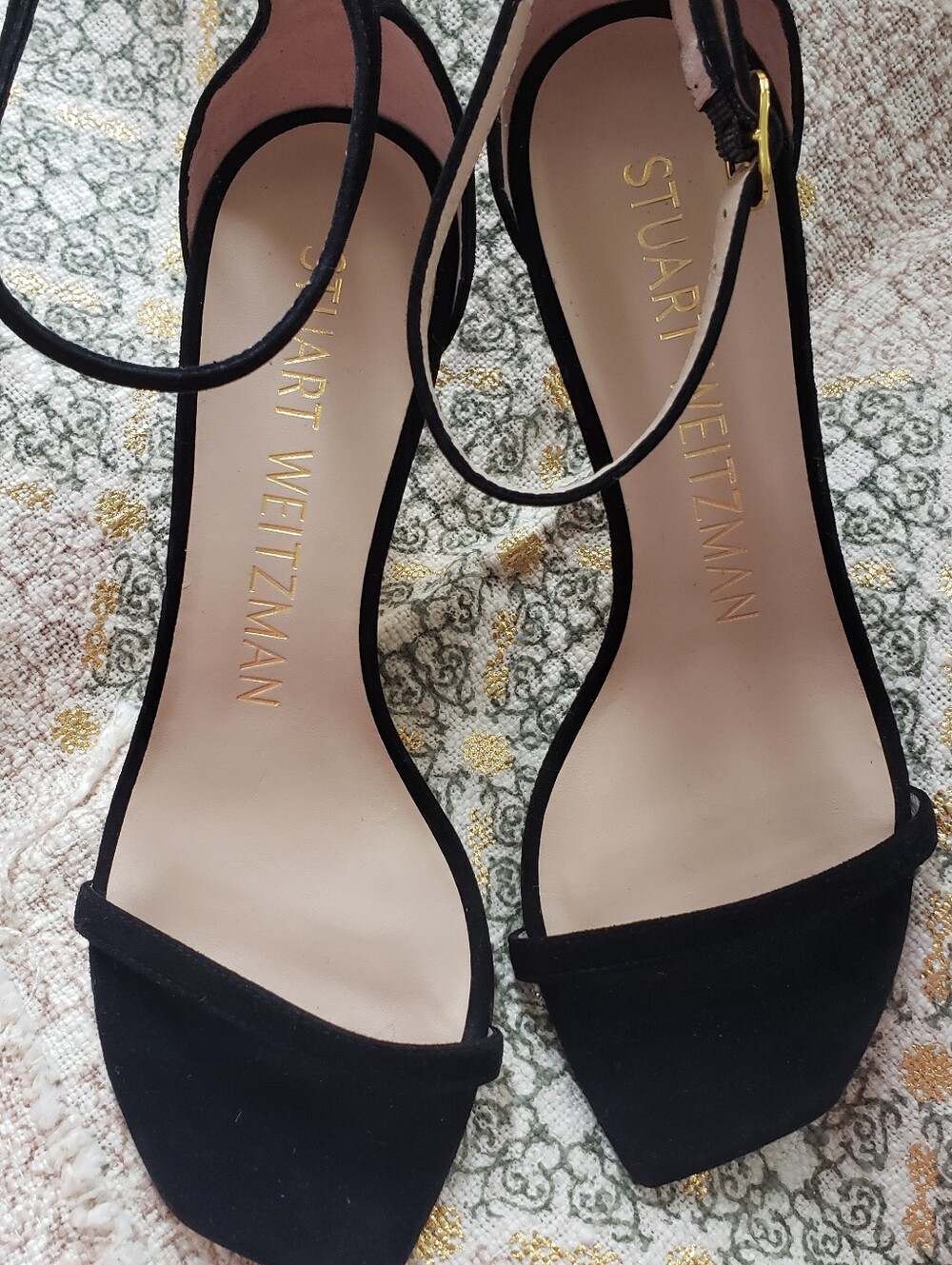Stuart Weitzman Nudist Curve 75  heels Sandals in Black